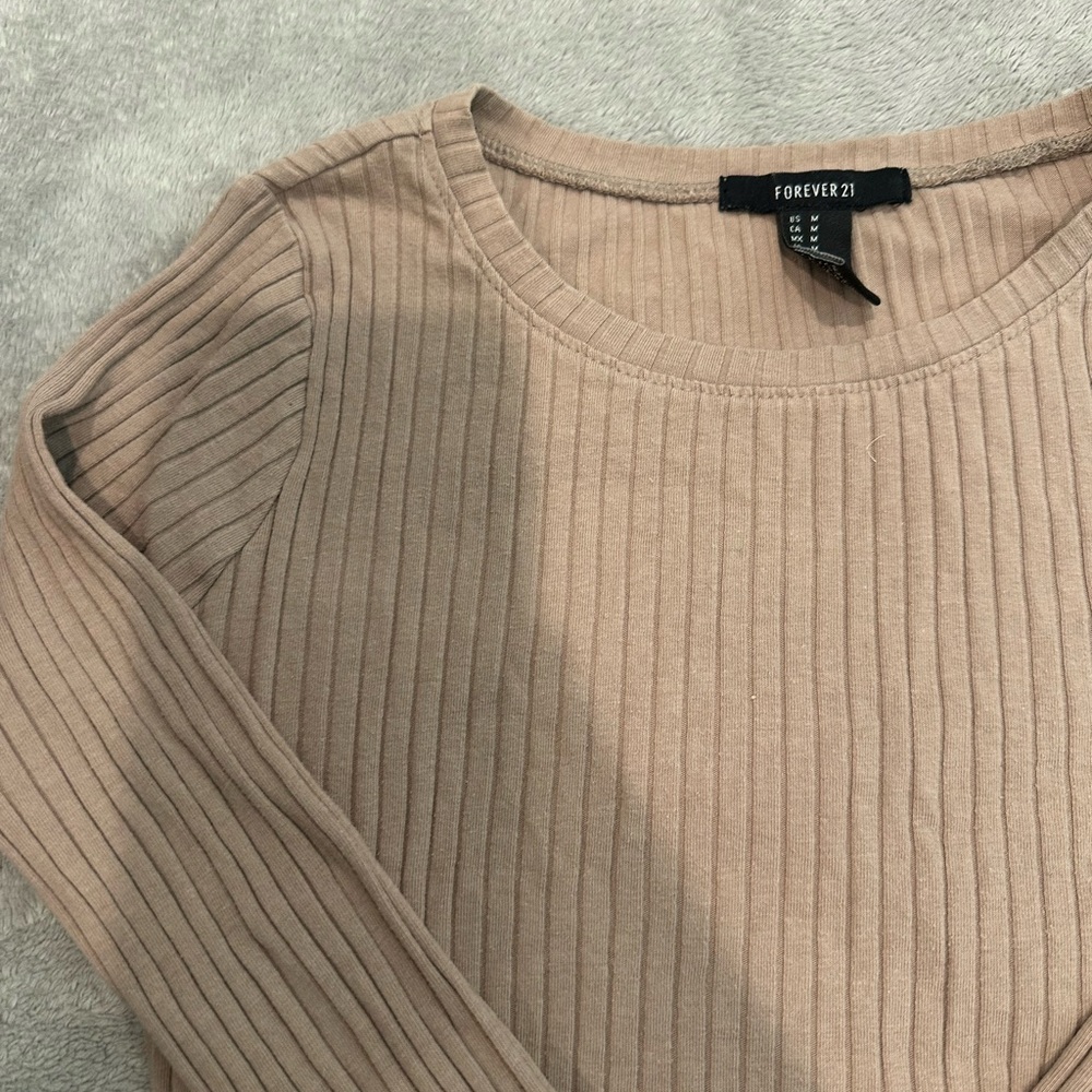 Forever 21 Ribbed Tan Top